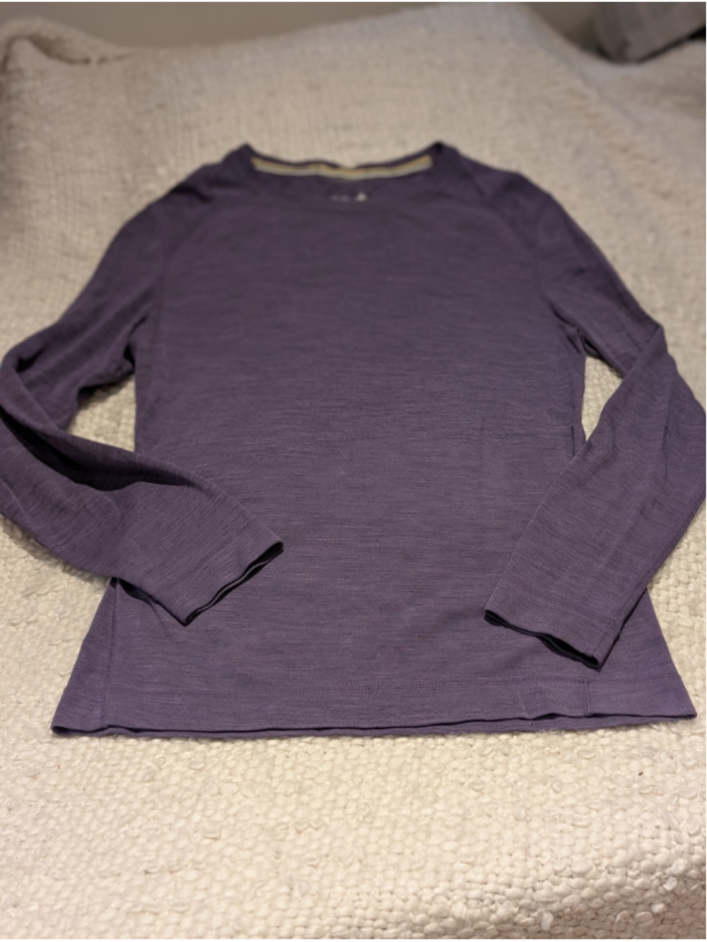 Women's Smartwool Long Sleeve Merino Wool Tee Purple Size M